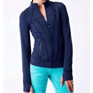 Ivivva Lululemon Girls Dark Blue Zip Up Jacket Sz 10